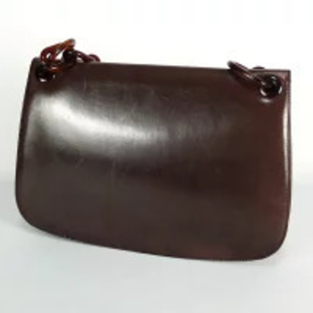 Prada brown leather chain shoulder bag